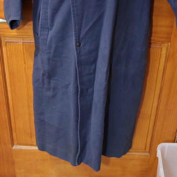 Parachute Canada Vintage Navy High Collar Belted Long Coat Architectural 80s - Picture 4 of 16